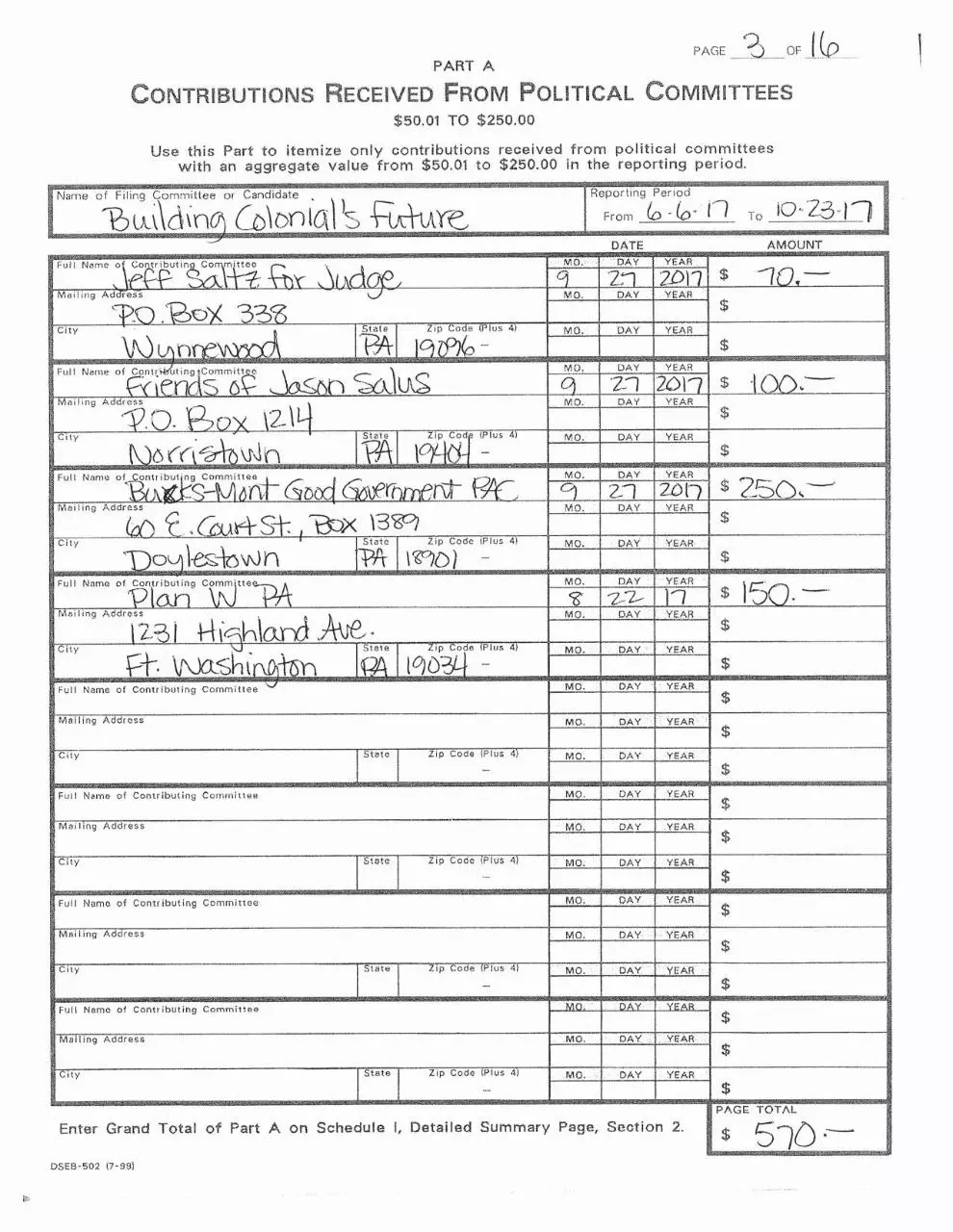 Page 3 of 16, BCF Campaign Finance Filing 10.27.2017