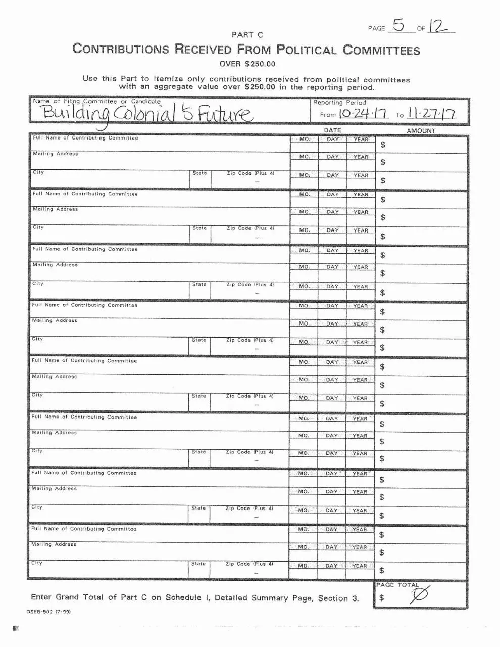 Page 5 of 12, BCF Campaign Finance Filing 12.7.2017