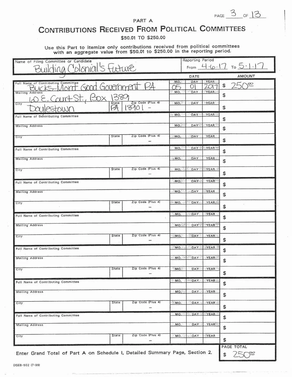 Page 4 of 14, BCF Campaign Finance Report 5.5.2017