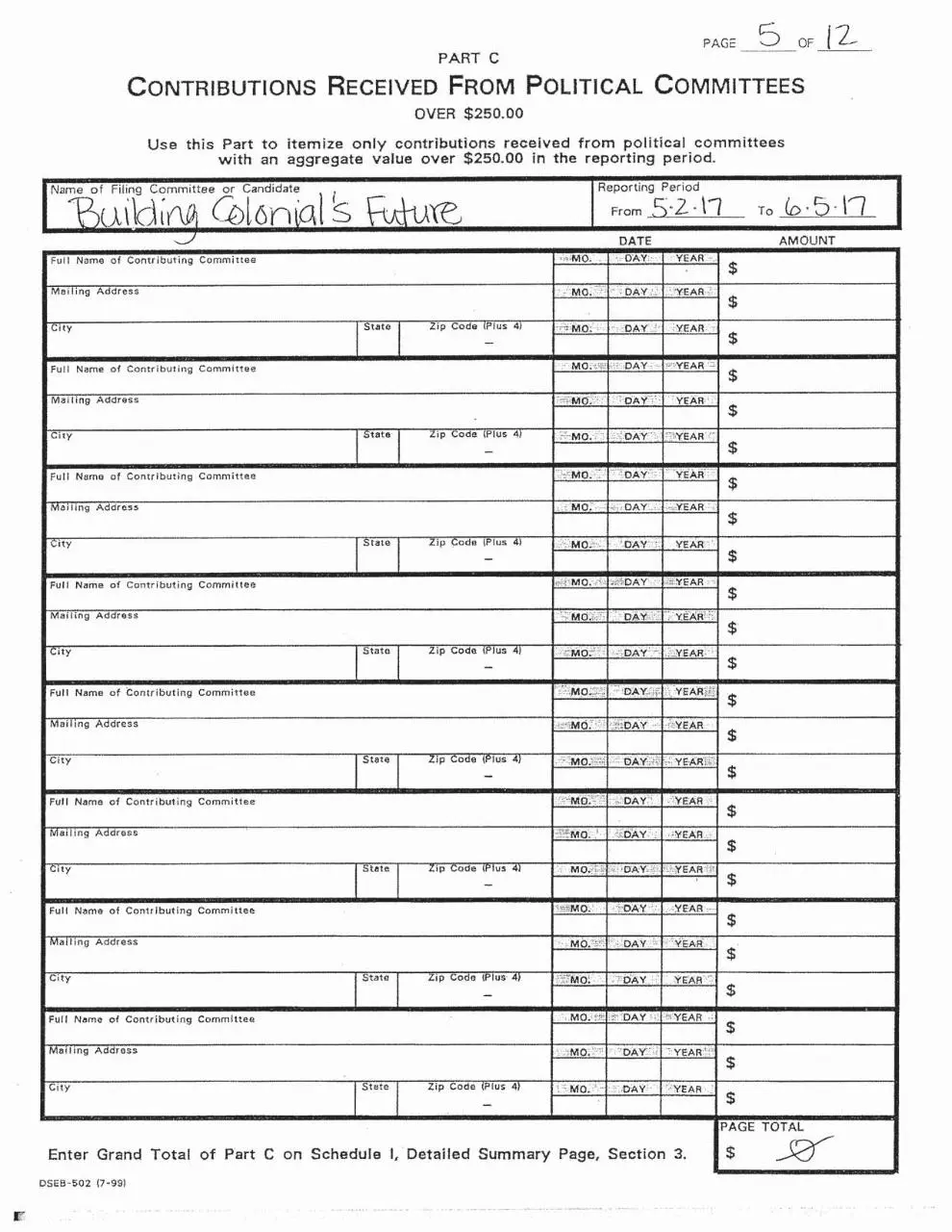 Page 5 of 12, BCF Campaign Finance Report 6.15.2017
