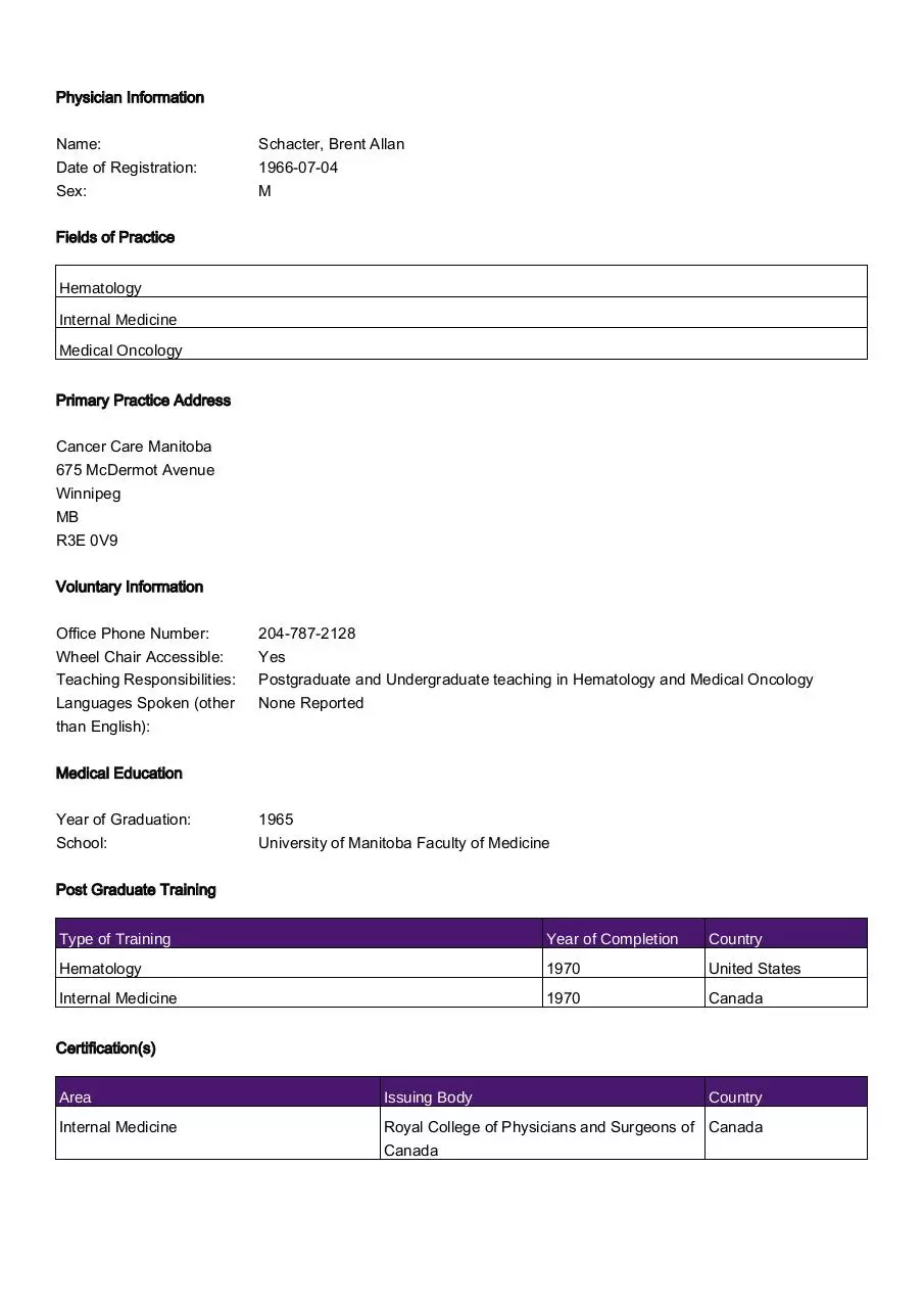 Page 1 of 1, PhysicianInformation