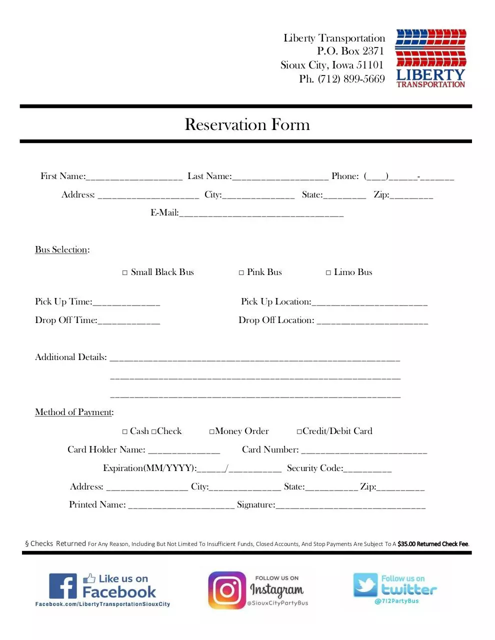 Page 1 of 2, RESERVATION FORM RESERVATION AGREEMENT