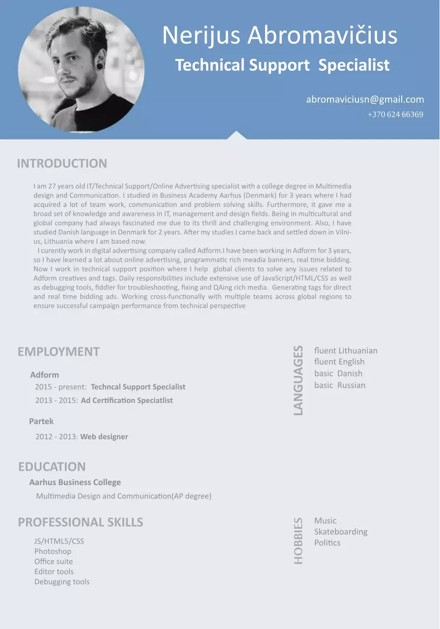 Page 1 of 1, resume