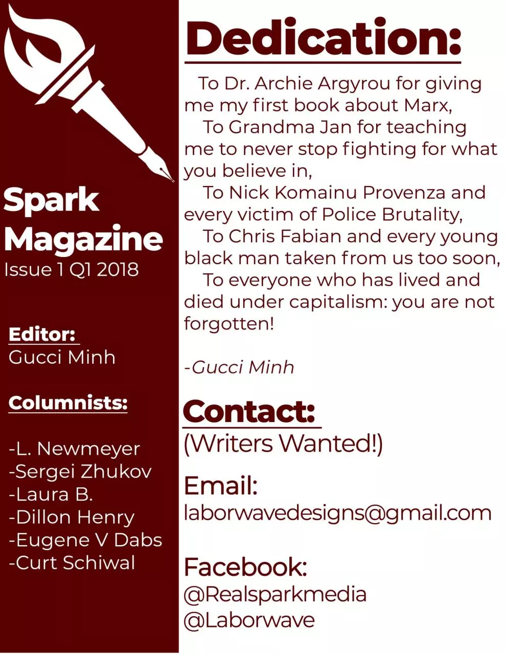 Page 3 of 71, Spark Magazine Issue 1~Q1 2018