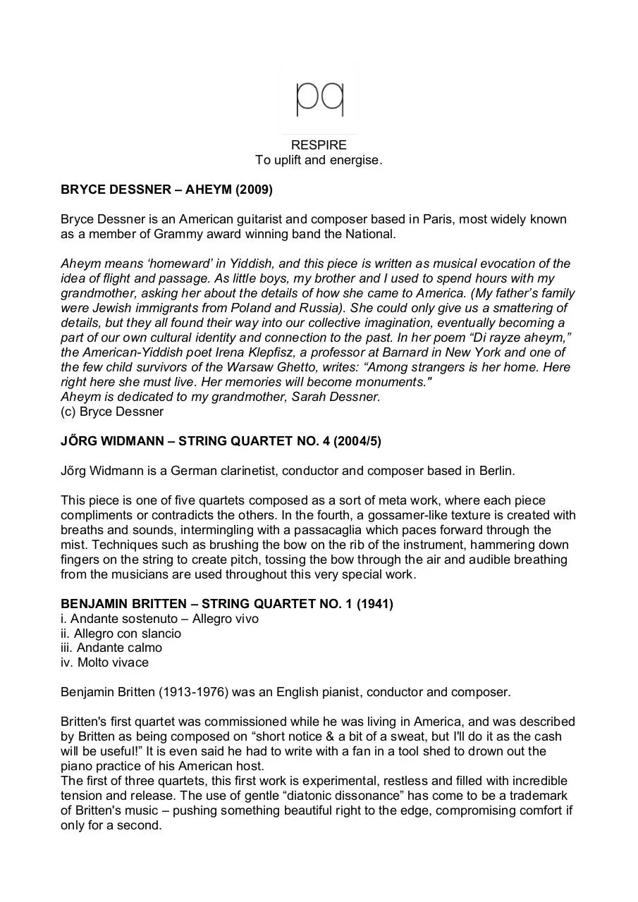 Document preview - Respire Program notes.pdf - Page 1/1