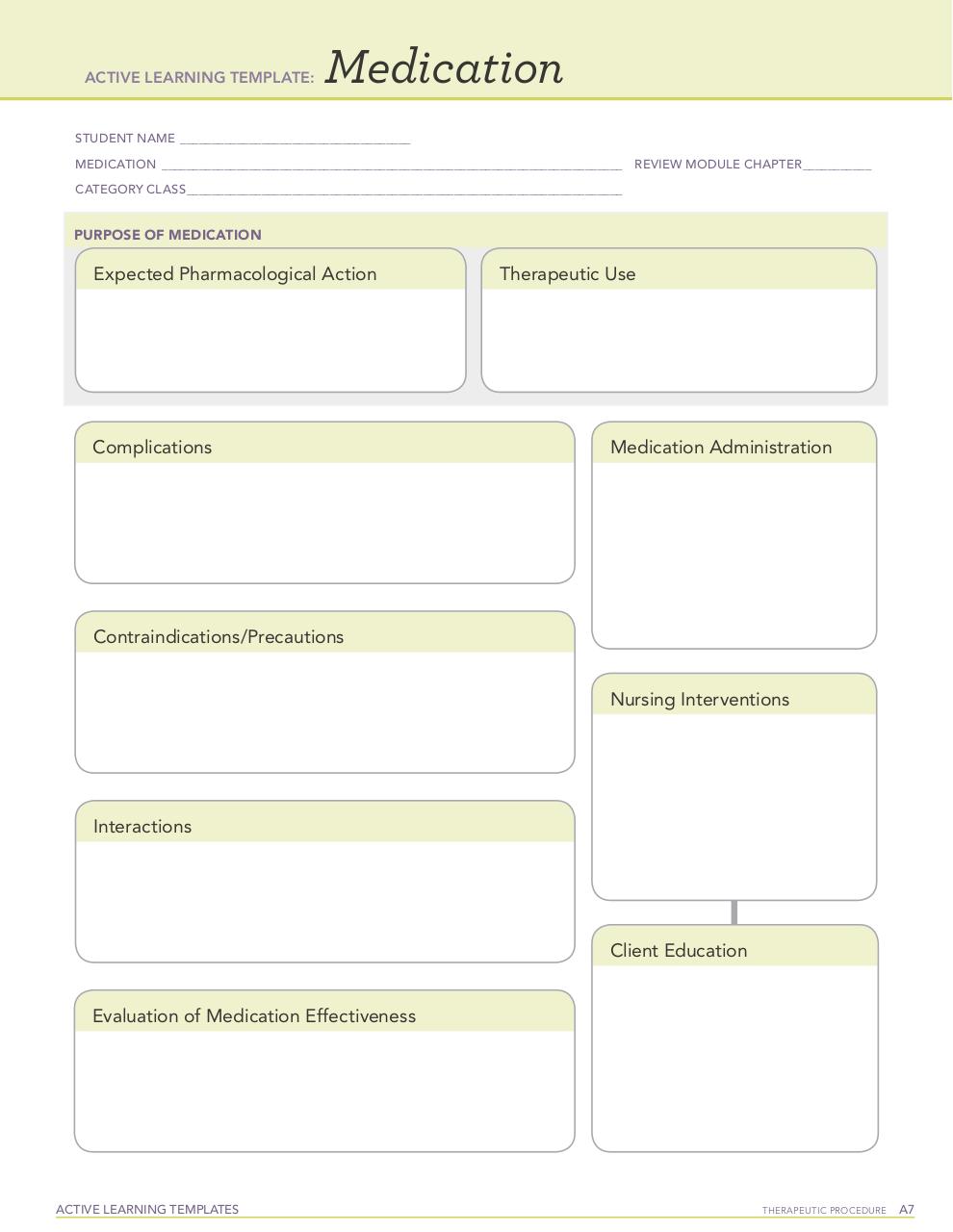 Active Learning Template Medication PDF Archive