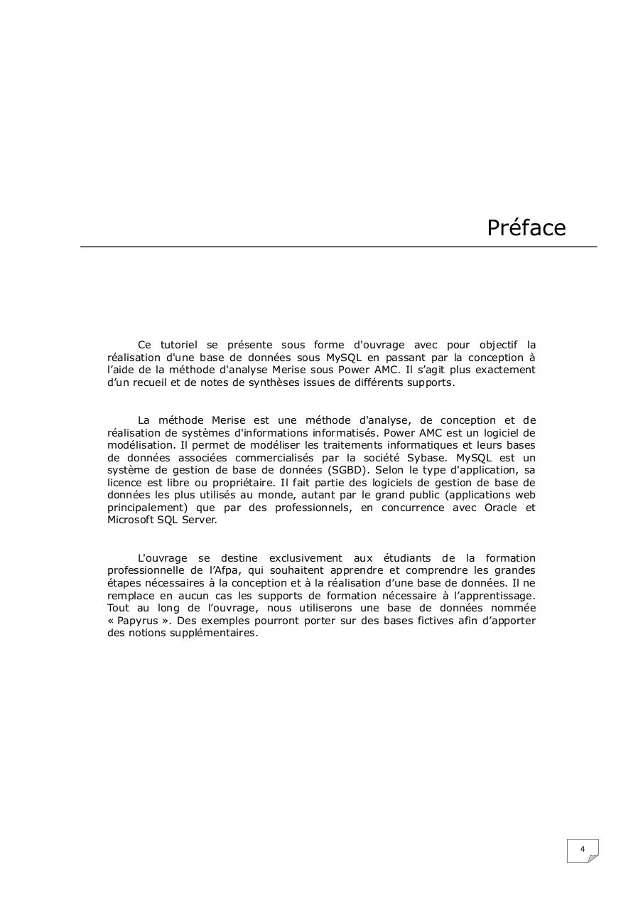 Conception Et RÃ©alisation (MySQL).pdf - page 4/62