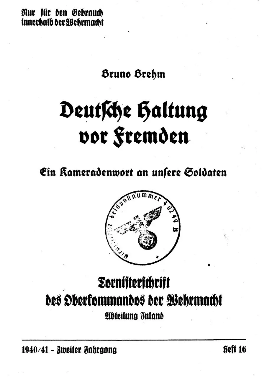 Page 1 of 32, Bruno Brehm Deutsche Haltung vor Fremden