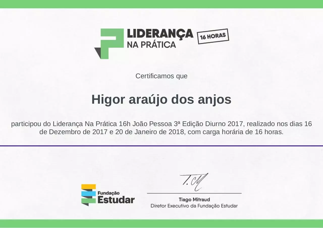 Page 1 of 1, cert higor araujo dos anjos