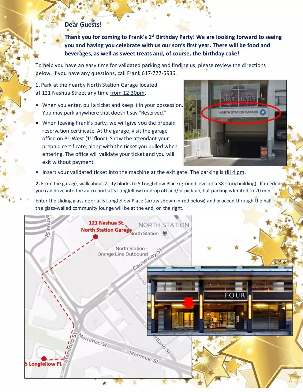 Page 1 of 1, Parking Instructions