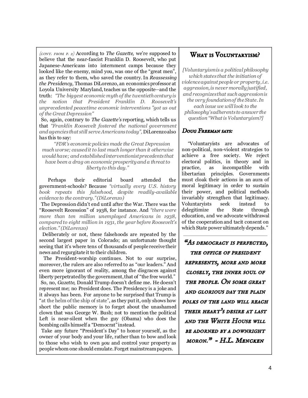 Page 4 of 12, The Front Range Voluntaryist Issue #1