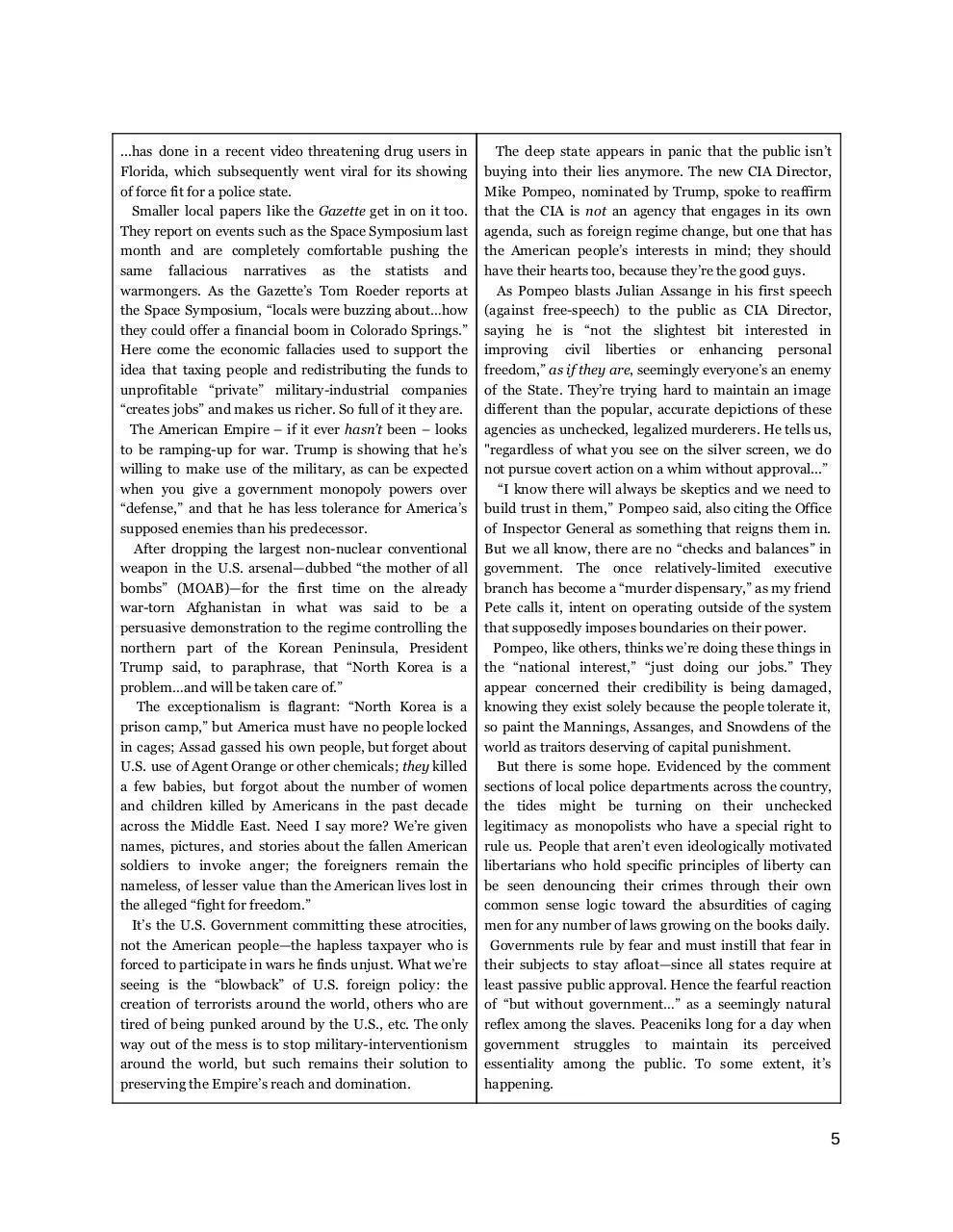 Page 5 of 22, The Front Range Voluntaryist Issue #3