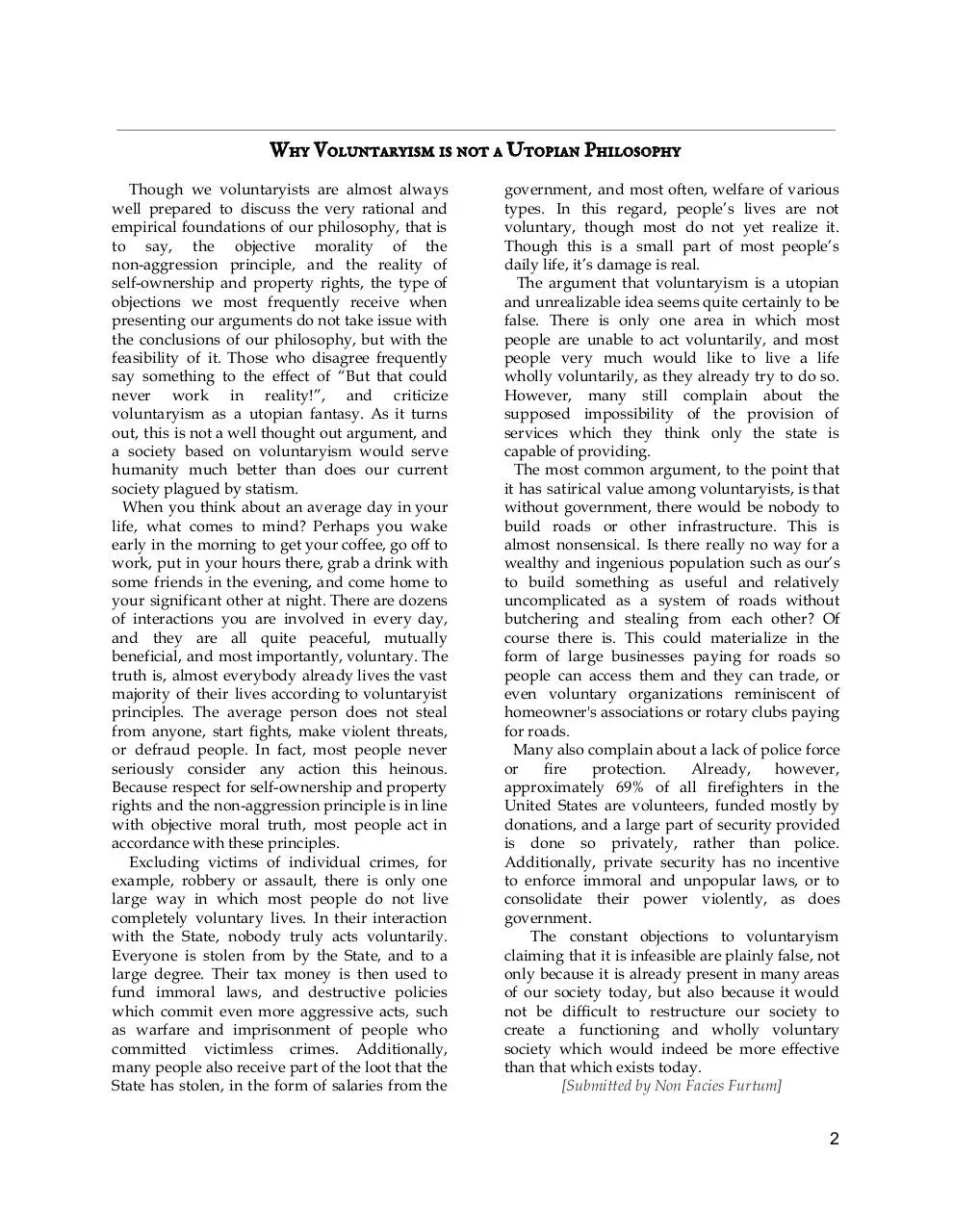 Page 2 of 24, The Front Range Voluntaryist Issue #4