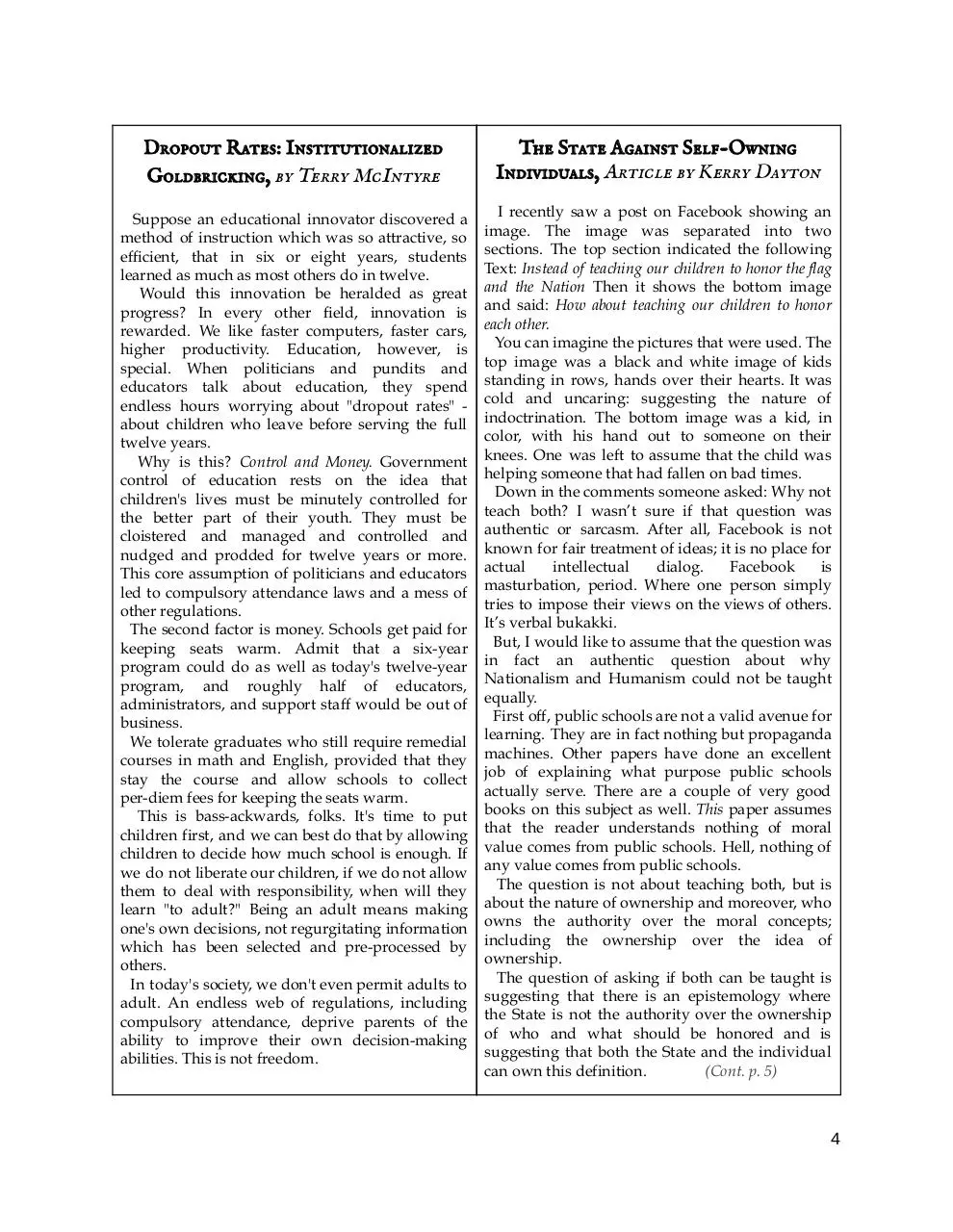 Page 4 of 32, The Front Range Voluntaryist Issue #8