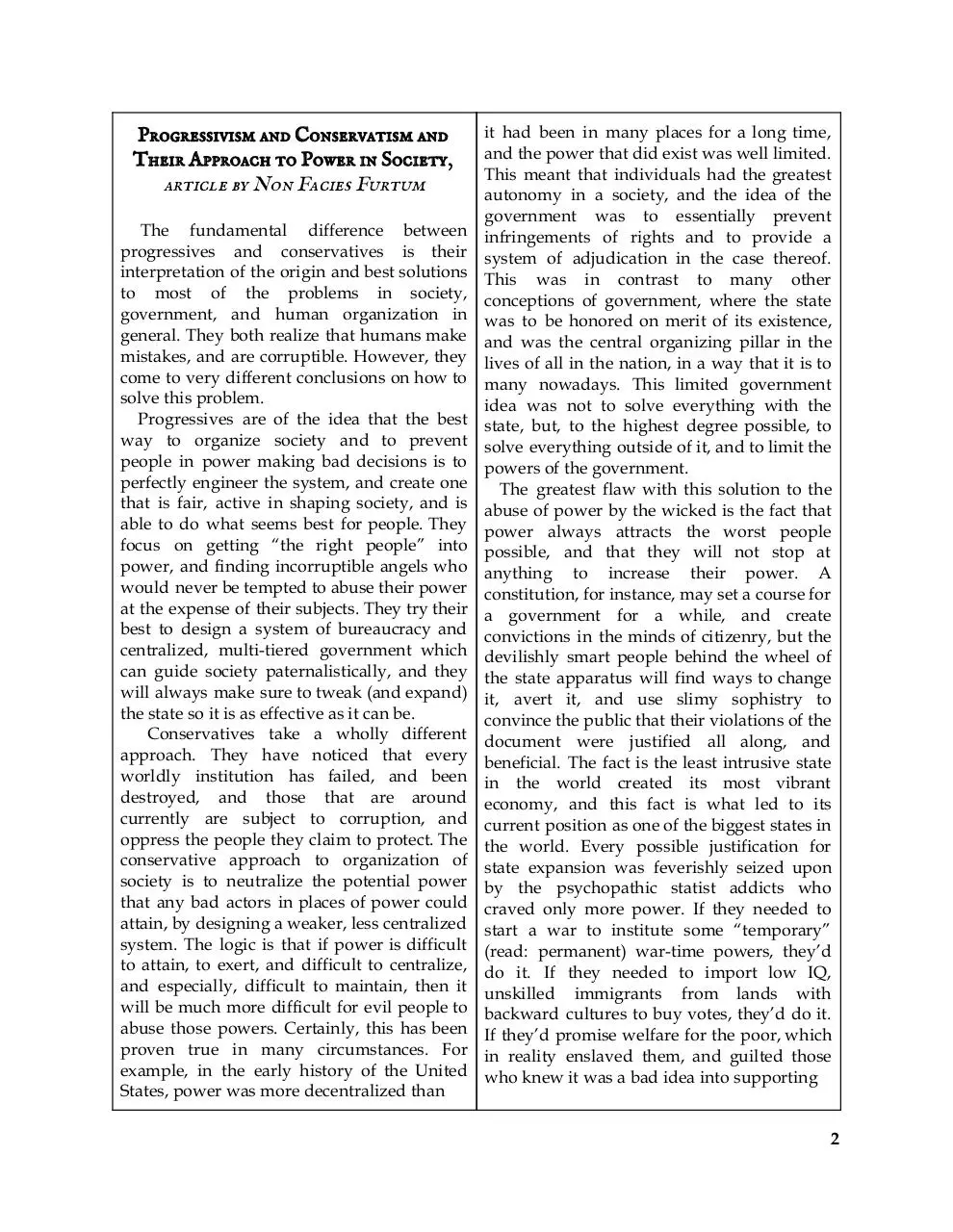 Page 2 of 22, The Front Range Voluntaryist Issue #9