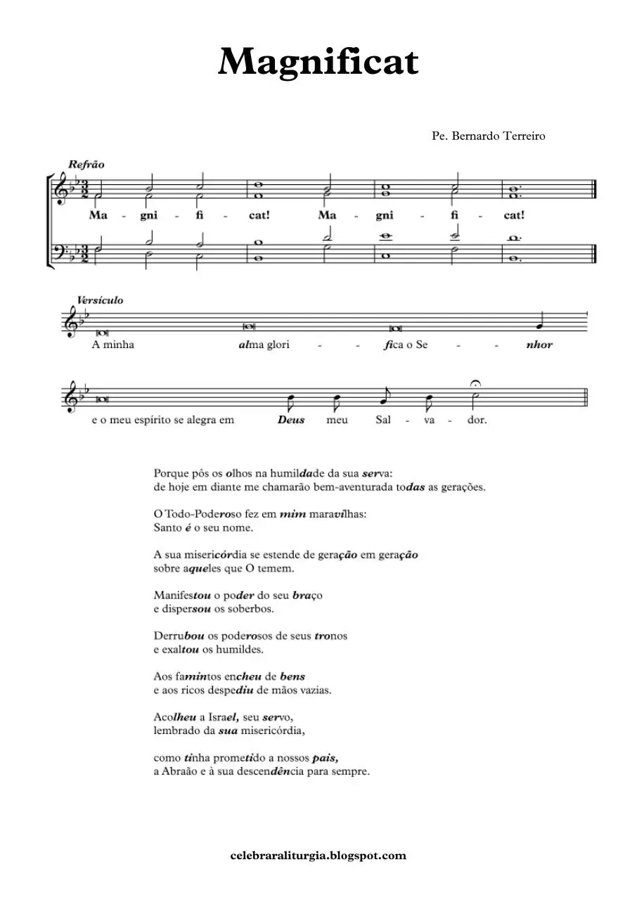 Document preview - Magnificat B. Terreiro (Fatima melody) 2.pdf - Page 1/1