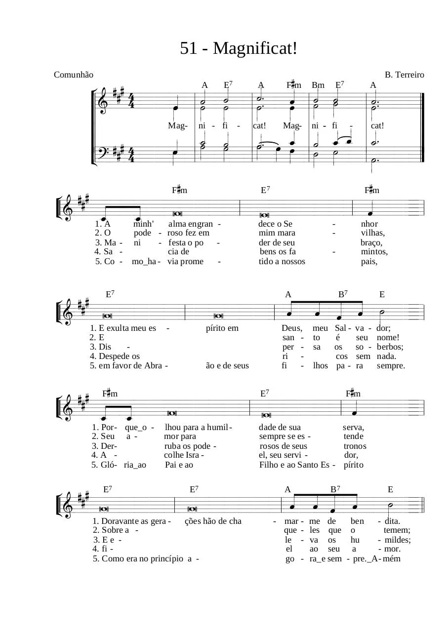 Page 1 of 1, Magnificat B. Terreiro (Fatima melody) 3