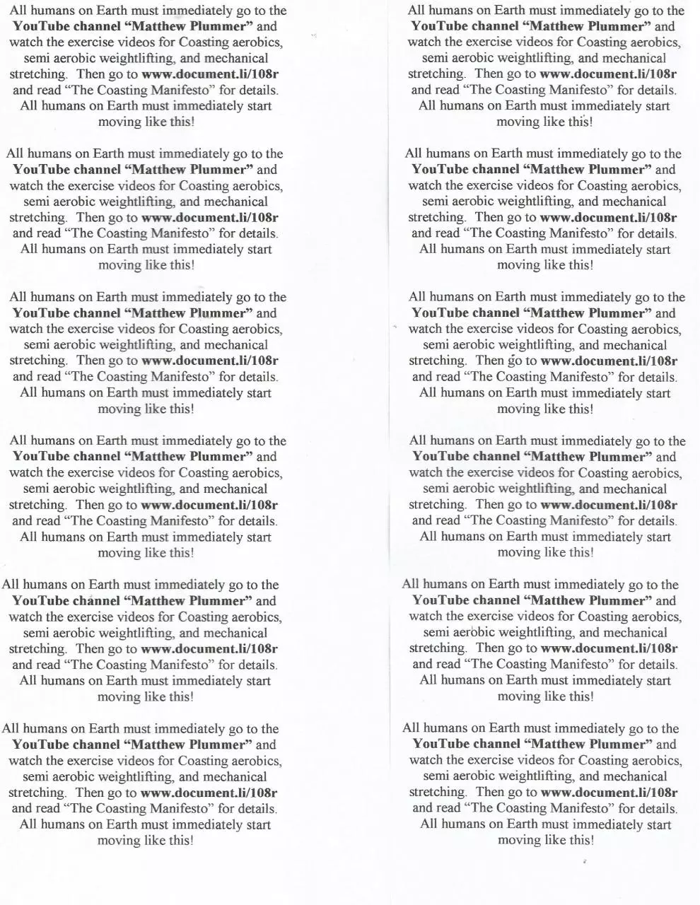 Page 1 of 1, 10 Coasting Command Cards