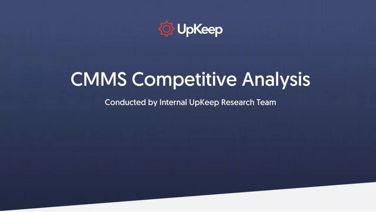 Page 1 of 19, CMMS Competitive Analysis