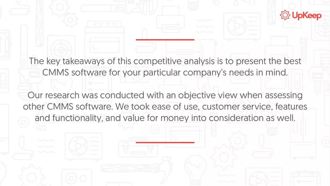Page 2 of 19, CMMS Competitive Analysis