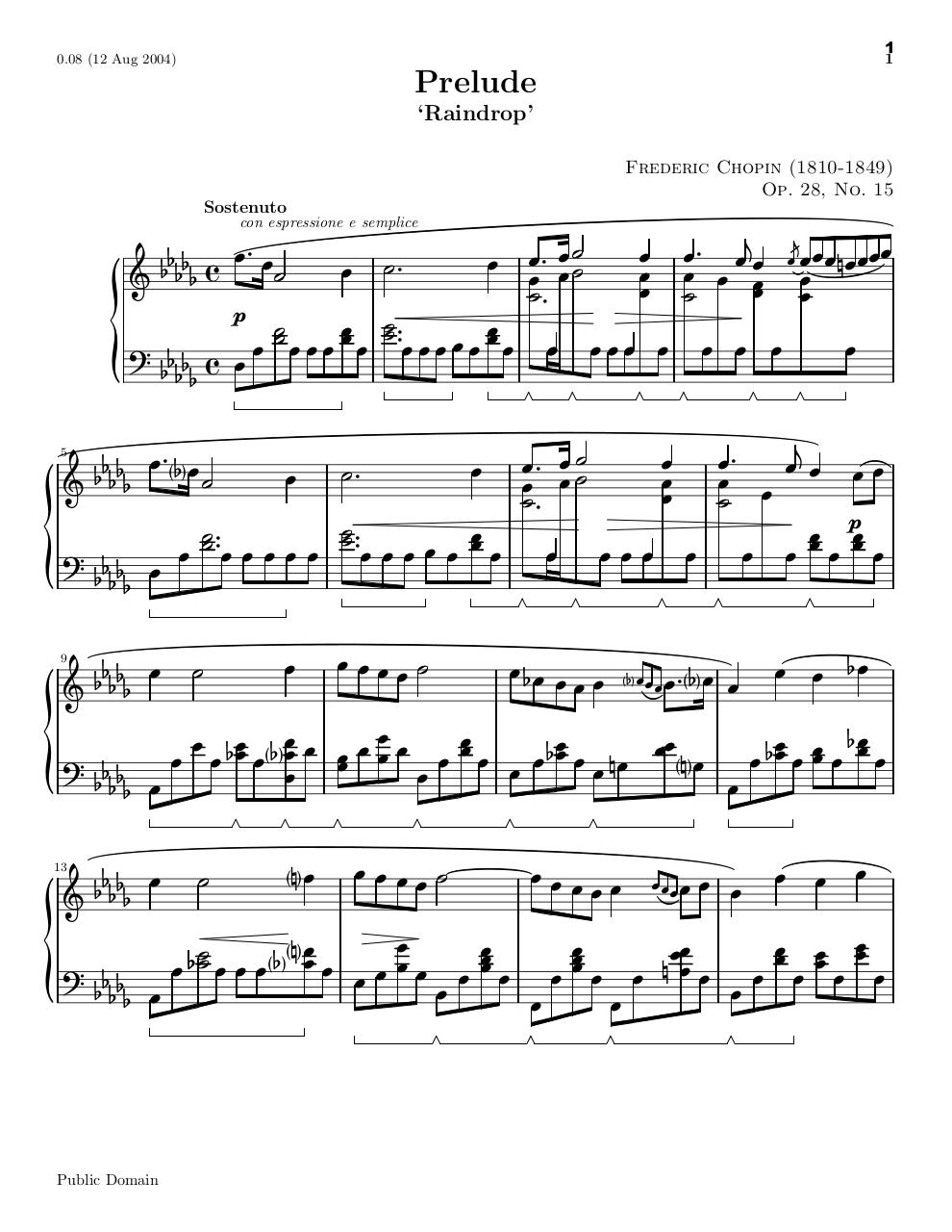 Document preview Chopin - Op28 No15.pdf - page 1/5