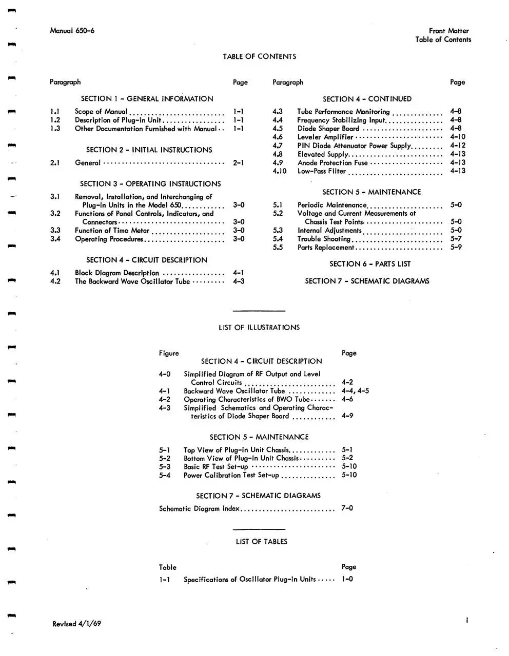 Page 4 of 44, Alfred Singer 650 Sweep Oscillator 653C