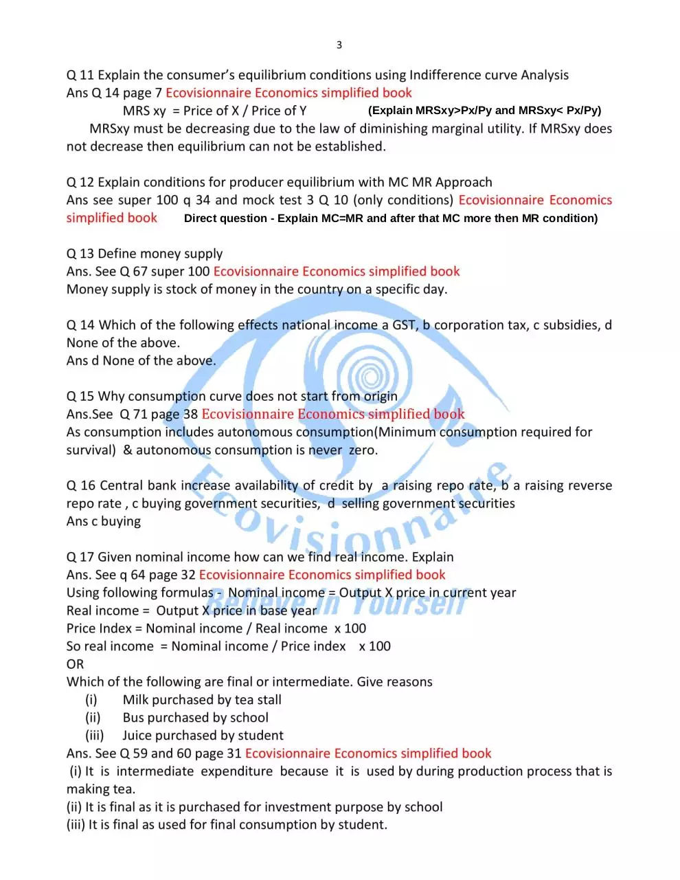 Page 3 of 5, 2018 economics cbse solution with quest