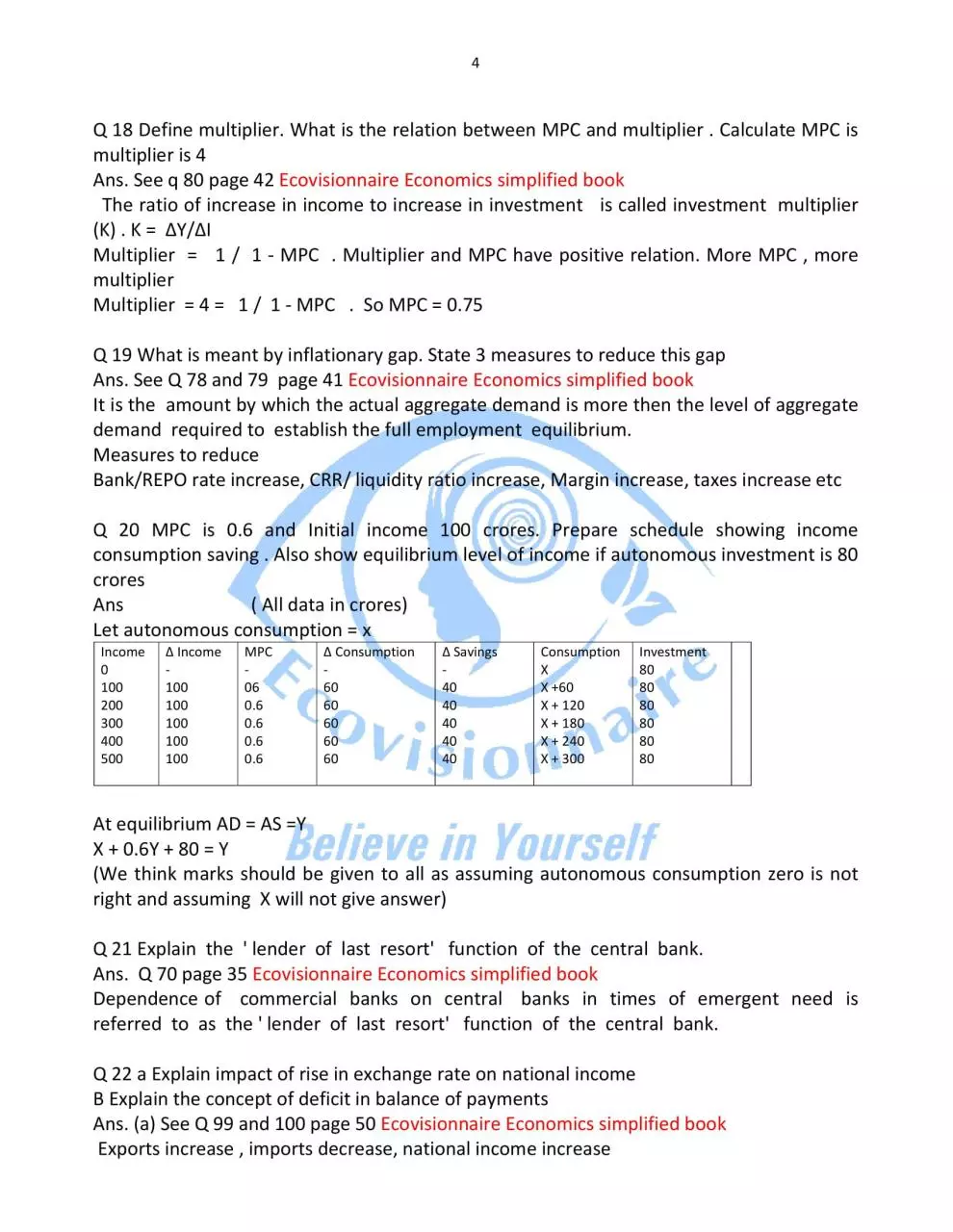 Page 4 of 5, 2018 economics cbse solution with quest