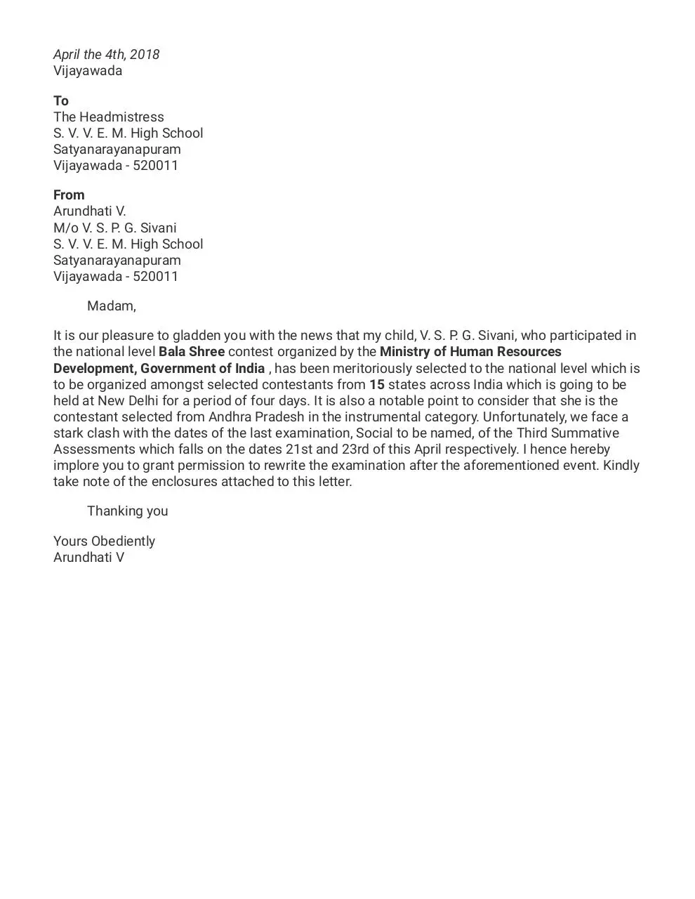 Document preview - Letter To School (Markor).pdf - Page 1/1