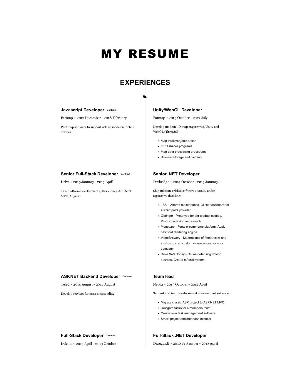 Document preview Personal Resume - Miroslav Popugajev.pdf - page 2/5