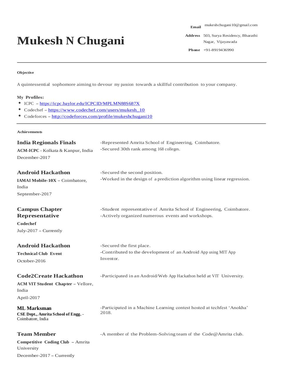 Document preview Mukesh N Chugani Amrita University.pdf - page 1/2