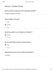 reese s v snickers survey questions and responses