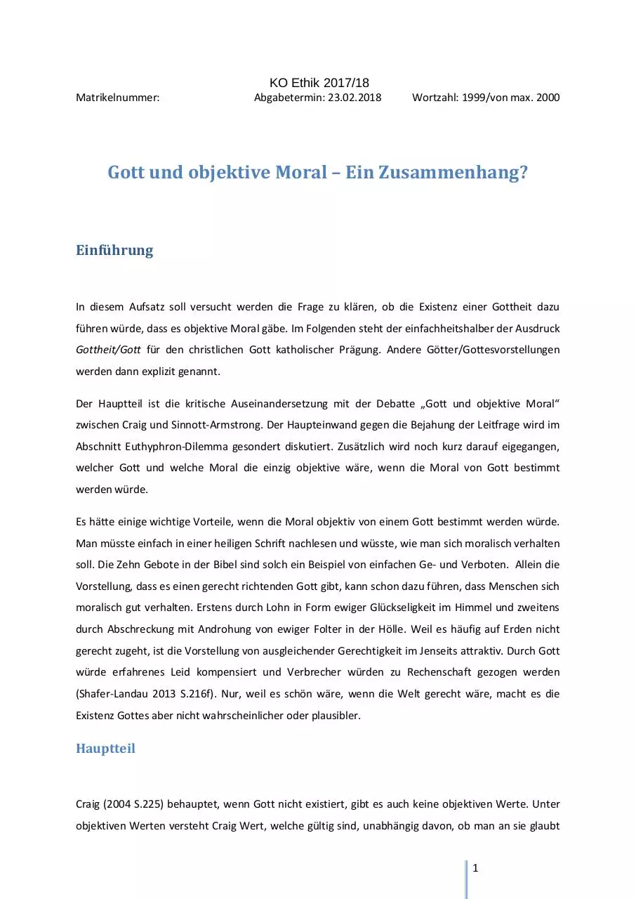 Page 1 of 6, Gott und Moral