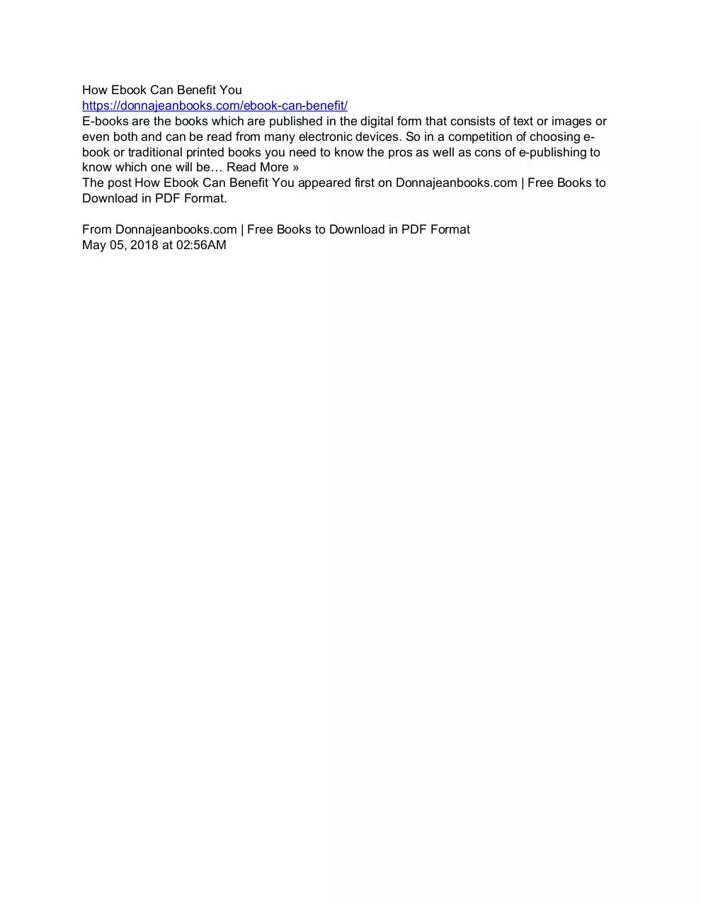 Page 1 of 1, How Ebook Can Benefit You