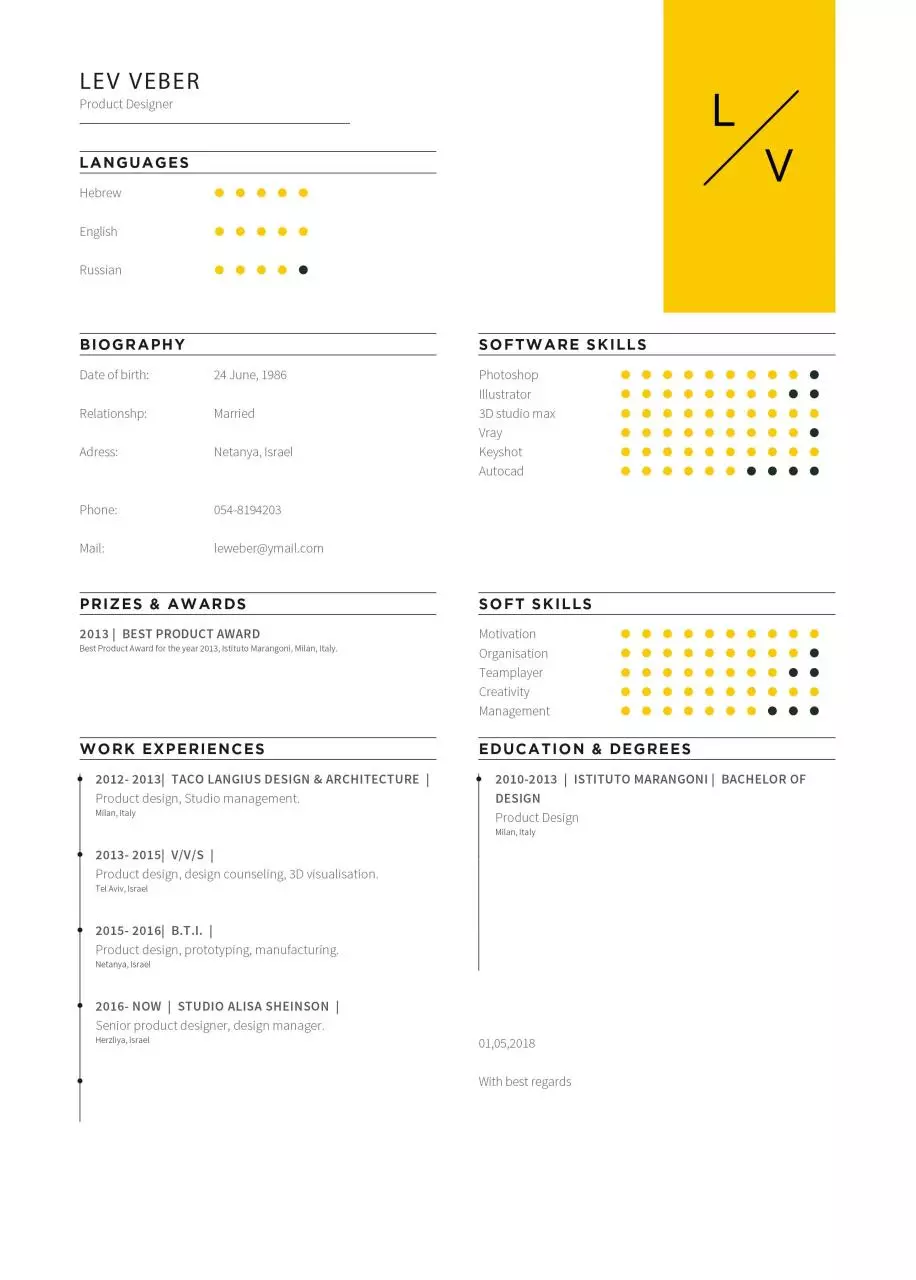 Page 2 of 10, Lev Veber CV M