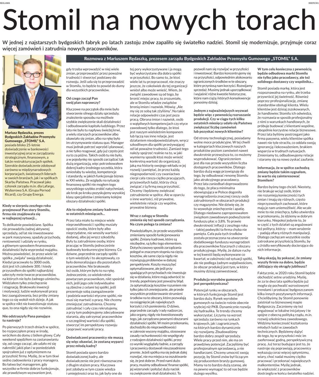 Page 1 of 1, Wywiad Prezesa Zarządu dla Gazety Pomorskiej 27.04.2018