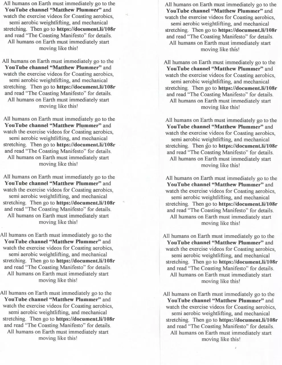 Page 1 of 1, 10 Coasting Command Cards