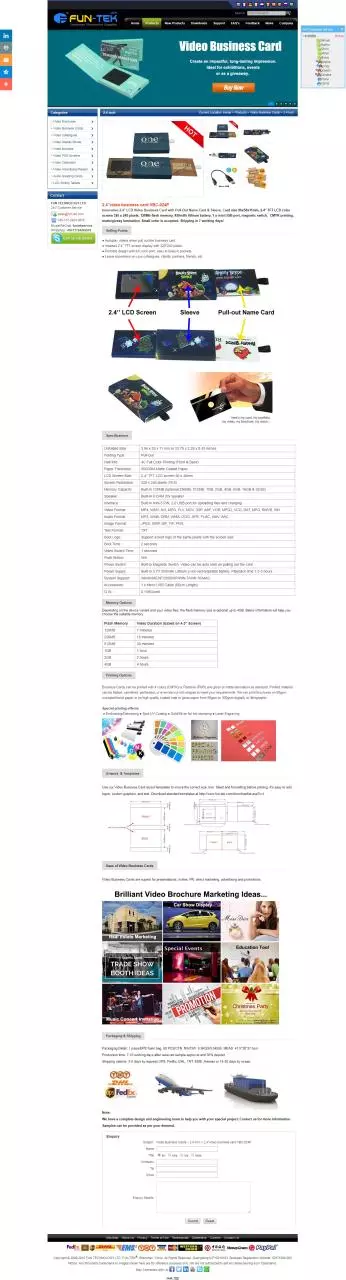 Page 1 of 1, 2.4'' LCD video business card VBC 024P for VIPs