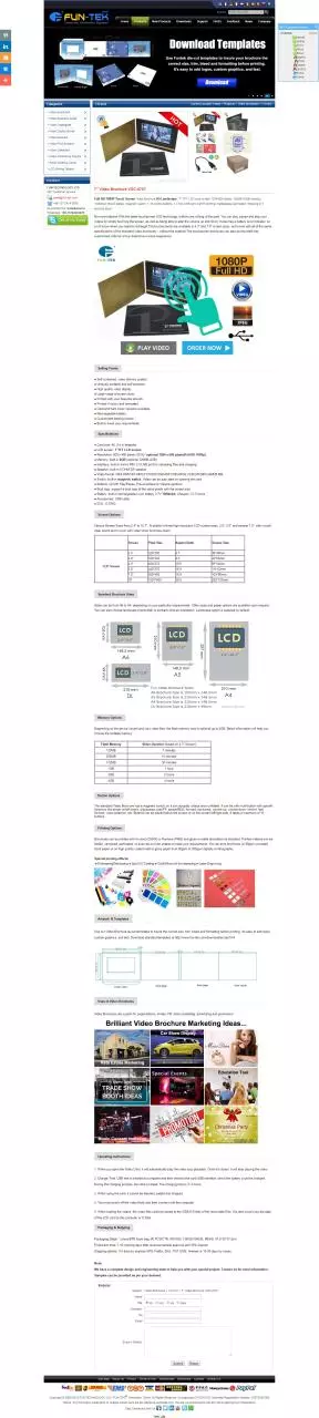 Page 1 of 1, 7 inch Touch Screen Video Brochure VGC 070T for Promotions