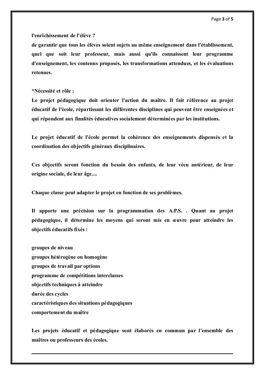 Document preview FICHE TECHNIQUE POUR L'ELABORATION D'UN PROJET PEDAGOGIQUE.pdf - page 3/5