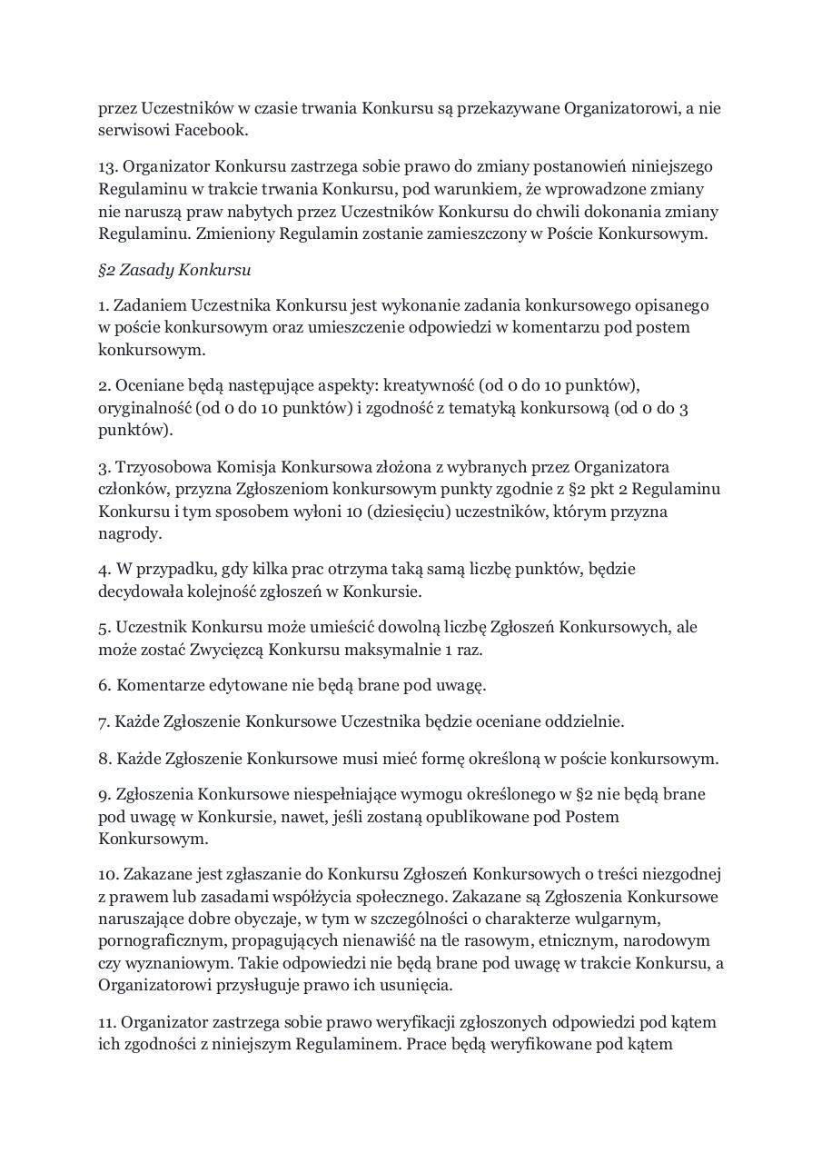 Document preview REGULAMIN_SMYK_NAJLEPSZY PREZENT.pdf - page 2/5