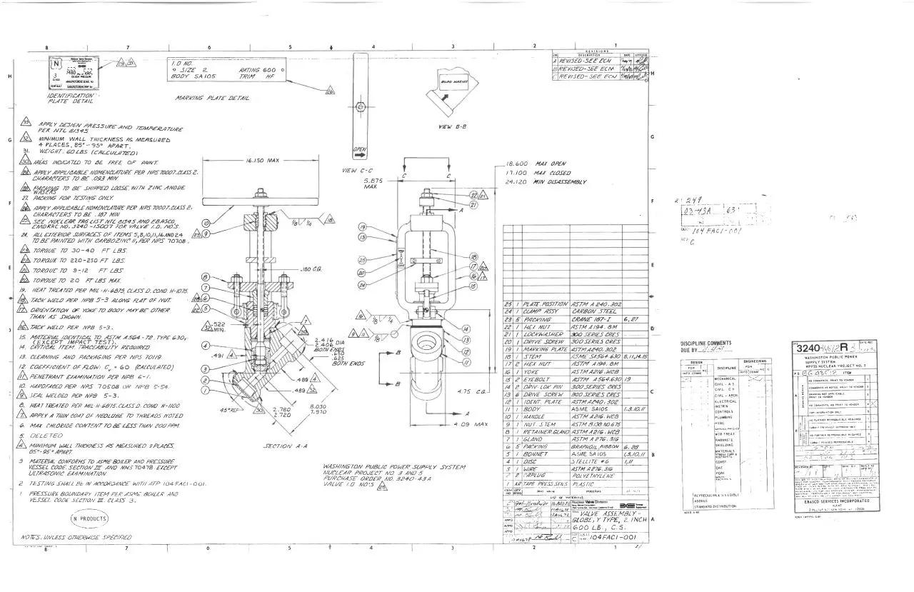 Page 1 of 1, Borg Warner 104FAC1 001 Drawing
