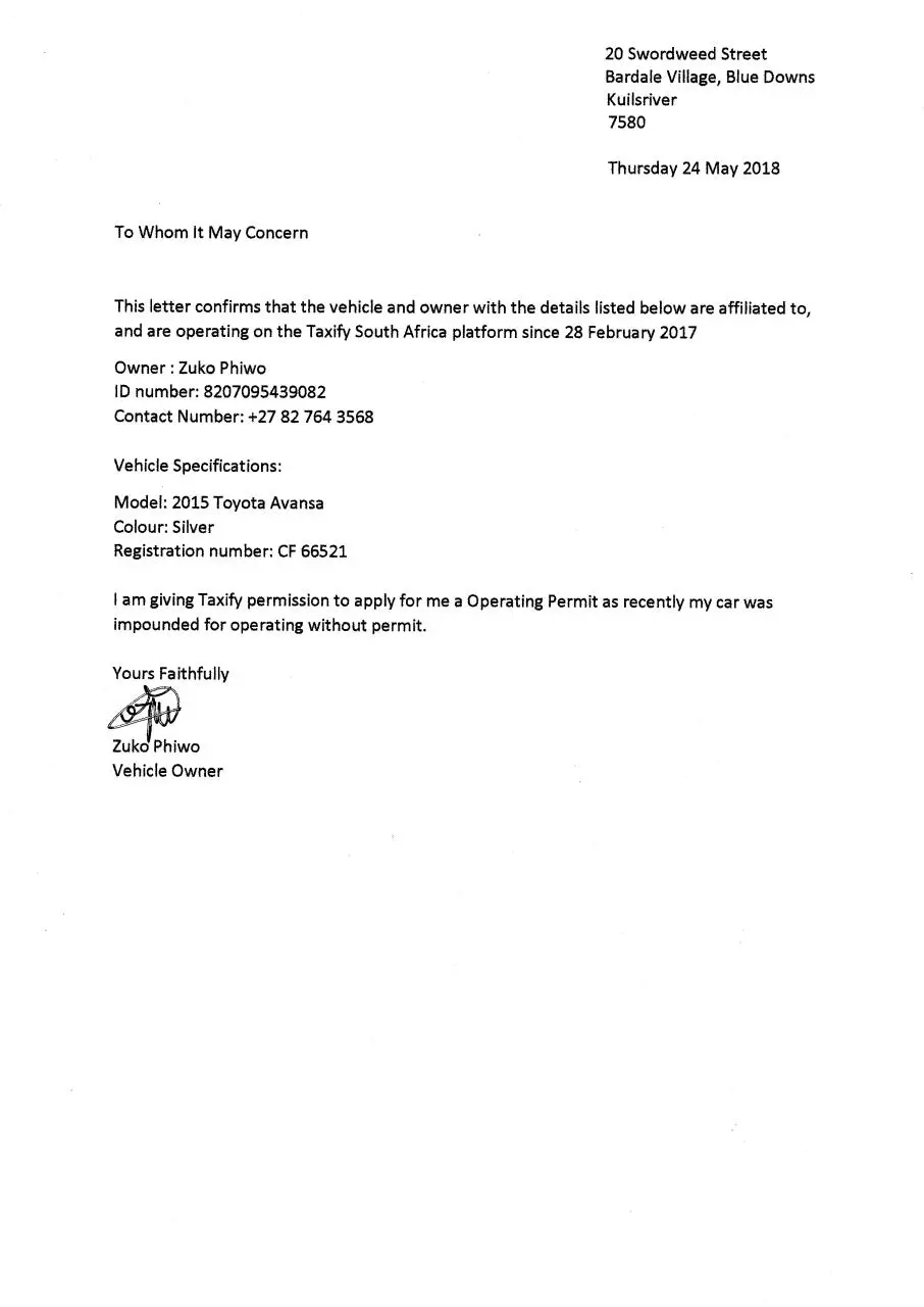 Page 1 of 1, letter