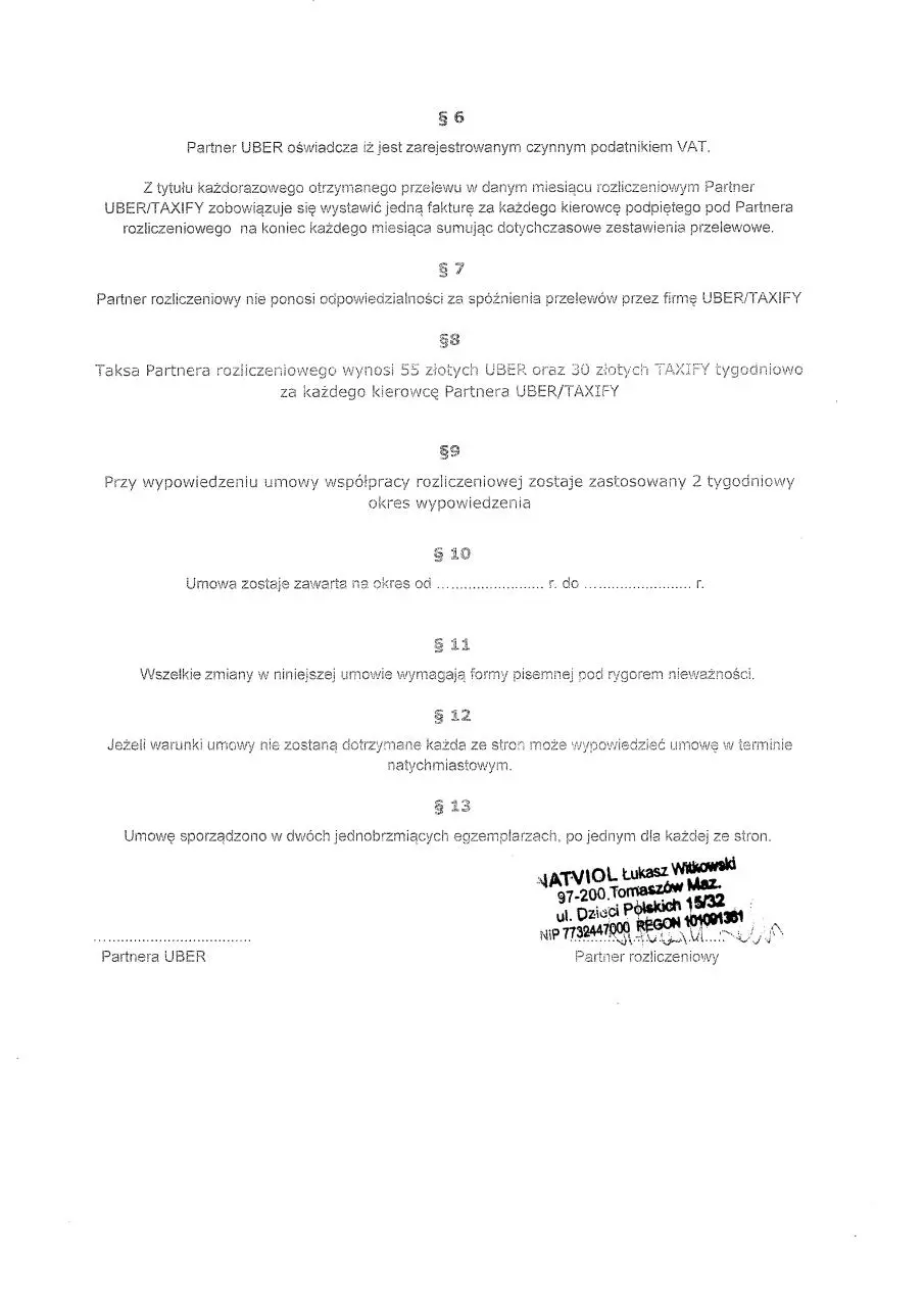Page 2 of 2, Umowa rozliczeniowa