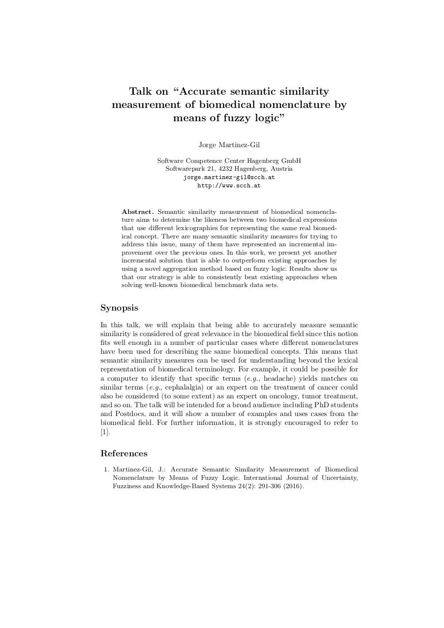 Page 1 of 1, Biomedical Fuzzy Logics