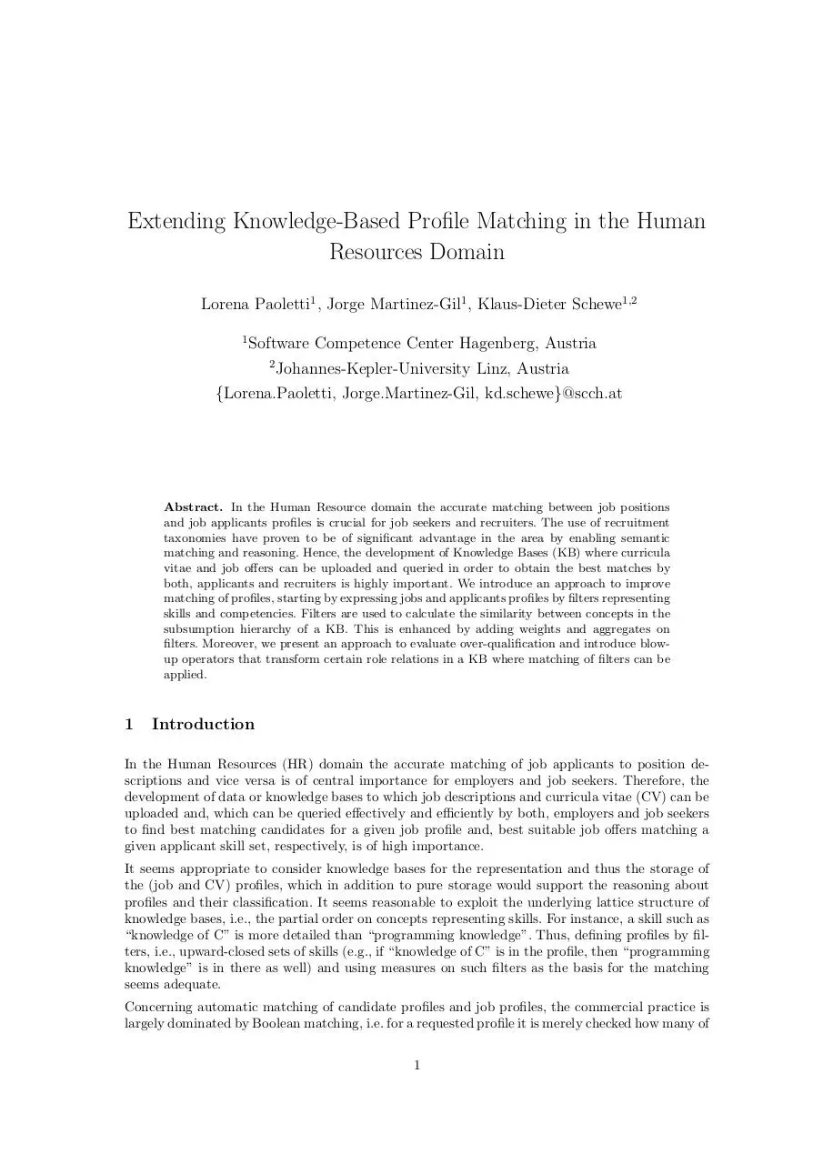 Page 1 of 13, Matching Human Resources