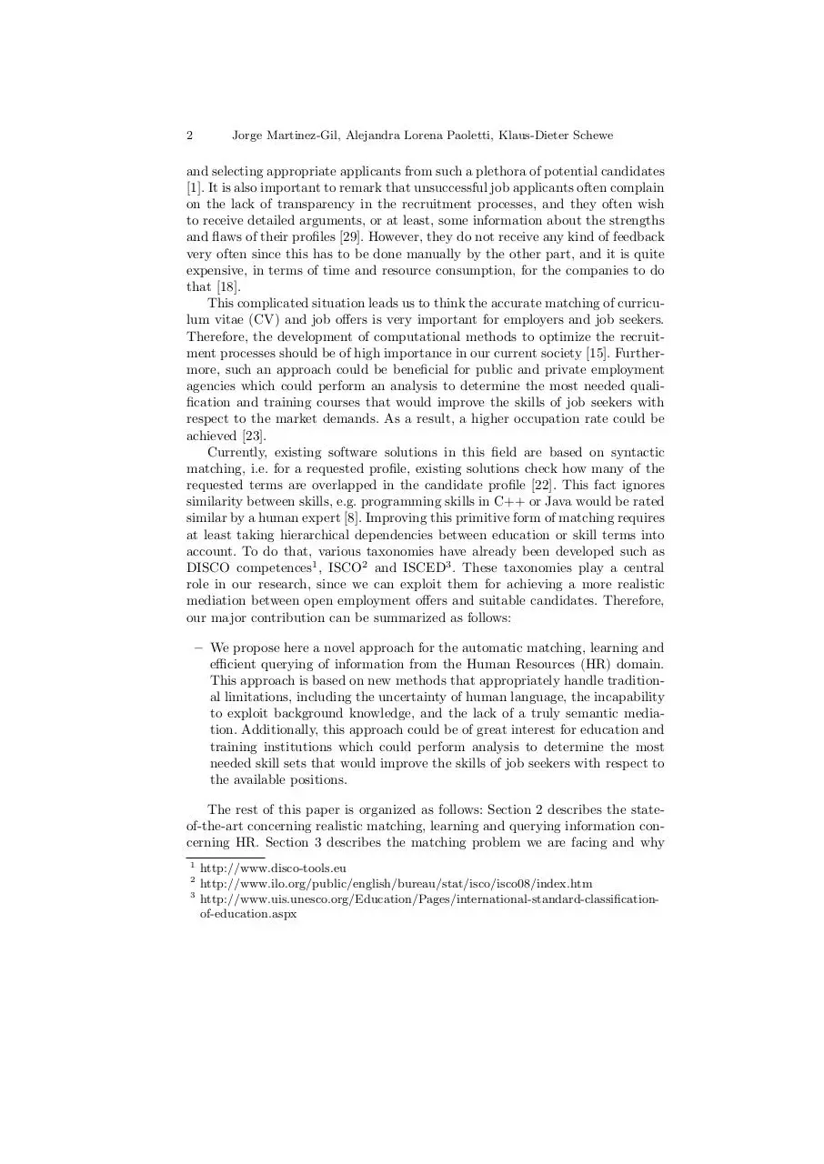 Page 2 of 11, Matching Learning Querying Human Resources