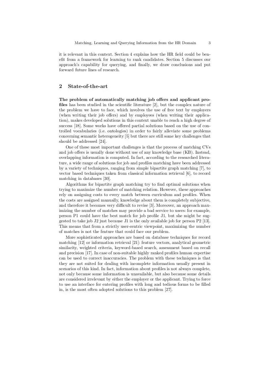 Page 3 of 11, Matching Learning Querying Human Resources