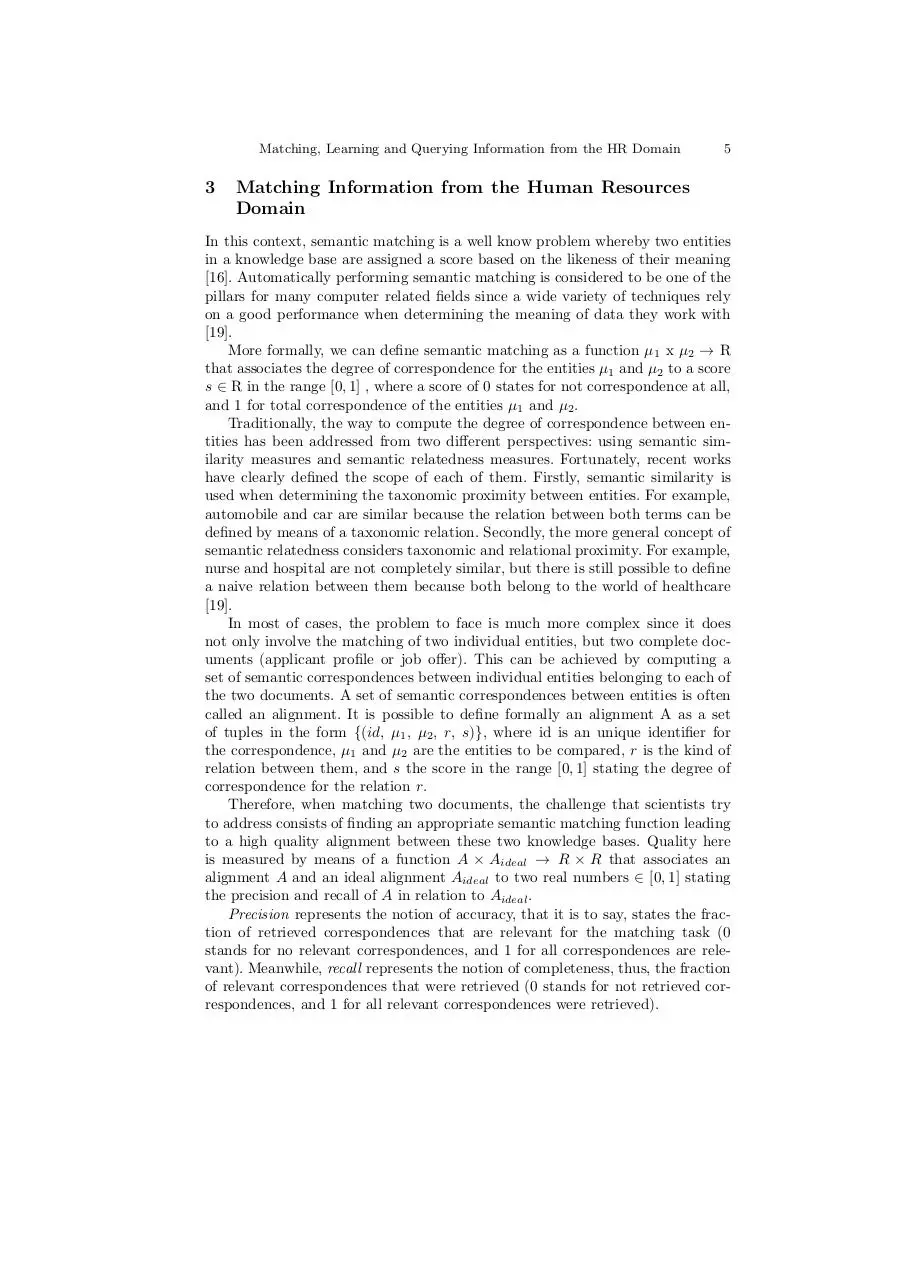 Page 5 of 11, Matching Learning Querying Human Resources