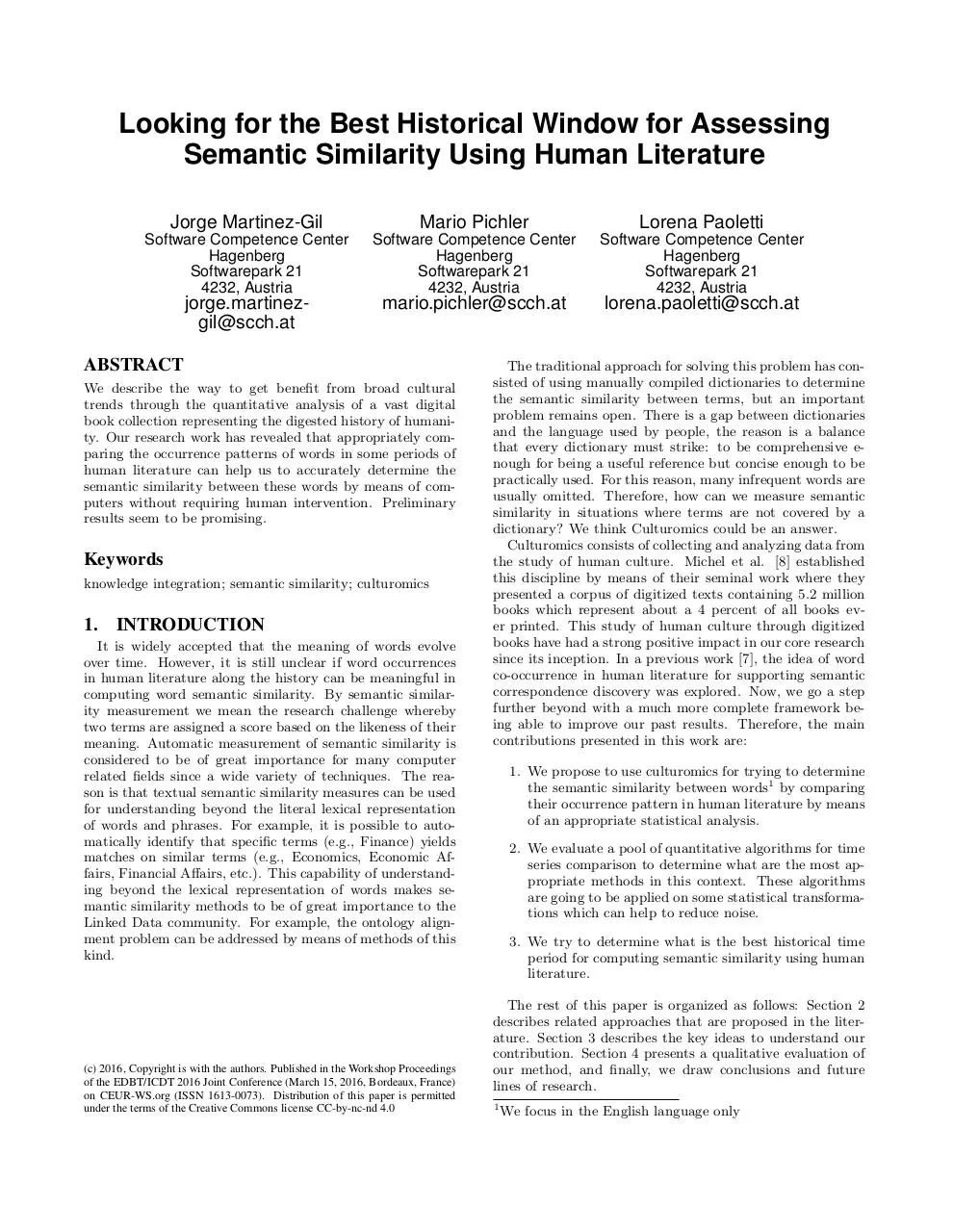 Page 1 of 4, Semantic Similarity Human Literature